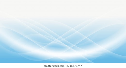 Abstrakte, weiße, wellenförmig leuchtende Linien auf blauem Hintergrund. Zukunftsweisendes digitales High-Tech-Muster. Gesundheitskonzept. Vektorgrafik
