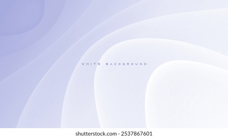 Abstract white wavy light and shadow shape background design vector