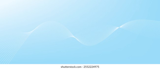 Abstract white wavy line on a blue background.