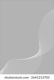 Abstract White Wavy Line on Gray Background – Minimalist Modern Flow Design
