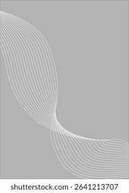 Abstract White Wavy Line on Gray Background – Minimalist Modern Flow Design