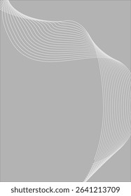 Abstract White Wavy Line on Gray Background – Minimalist Modern Flow Design