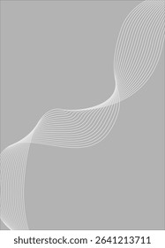 Abstract White Wavy Line on Gray Background – Minimalist Modern Flow Design