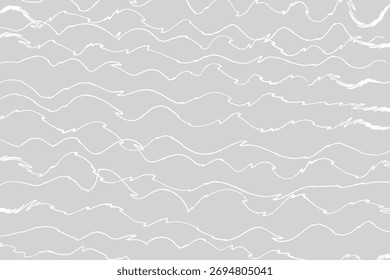 Abstractas patrón de línea ondulada blanca sobre fondo gris claro creando una textura moderna minimalista. Ideal para Fondo de pantalla, Diseño gráfico, fondos de Web y proyectos decorativos abstractos.