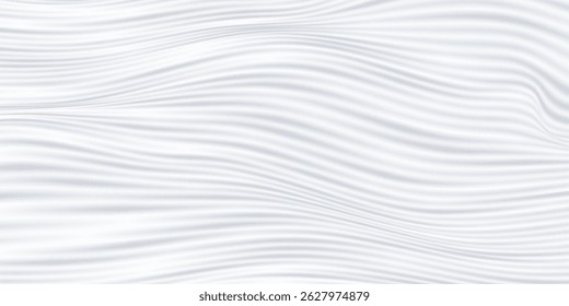 Abstract white wavy lines background, smooth flowing pattern, elegant minimal design, soft gradient texture, modern futuristic surface.