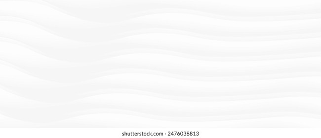 Abstract white wavy lines creating a smooth, flowing pattern perfect for minimalist designs and modern backgrounds