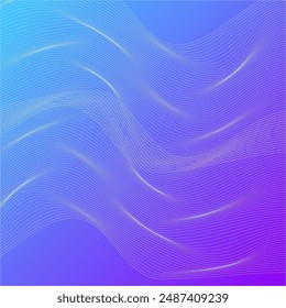 ABSTRACT WHITE WAVY LINES PATTERN GRADIENT BLUE PURPLE COLOR BACKGROUND. GOOD FOR POSTER, WALLPAPER, COVER, FRAME, FLYER, SOCIAL MEDIA, GREETING CARD