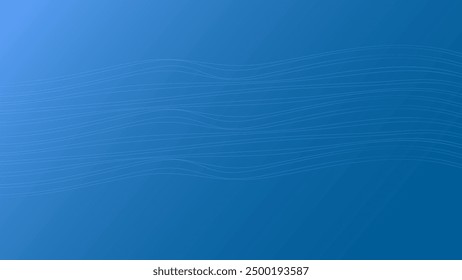 ABSTRACT WHITE WAVY LINES PATTERN GRADIENT BLUE COLOR BACKGROUND. GOOD FOR POSTER, WALLPAPER, COVER, FRAME, FLYER, SOCIAL MEDIA, GREETING CARD
