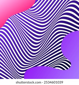 ABSTRACT WHITE WAVY LINES PATTERN GRADIENT BLUE COLOR BACKGROUND. GOOD FOR POSTER, WALLPAPER, COVER, FRAME, FLYER, SOCIAL MEDIA, GREETING CARD