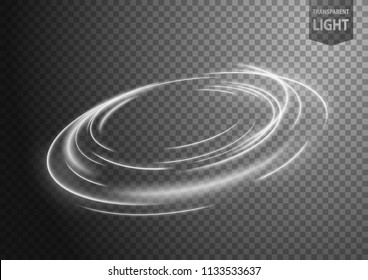 Abstract white winds line of light with a transparent background, isolated and easy to edit. Vector Illustration