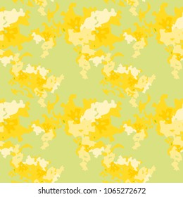 Abstract white, yellow and light green background as UFO camouflage. Seamless repeat bright pattern usable as camo, wallpaper, backdrop or for print for textile or wrapping paper