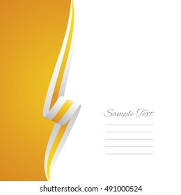 Abstract white yellow ribbon left side brochure vector