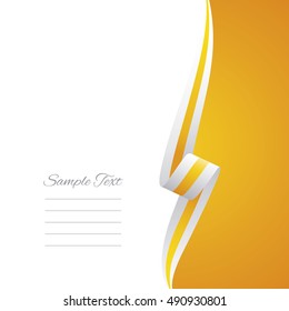 Abstract white yellow ribbon right side brochure vector