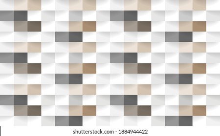 Abstract white,brown and gray texture seamless background.Abstract white and gray Brick wall  seamless pattern background.Fabric pattern vector.
