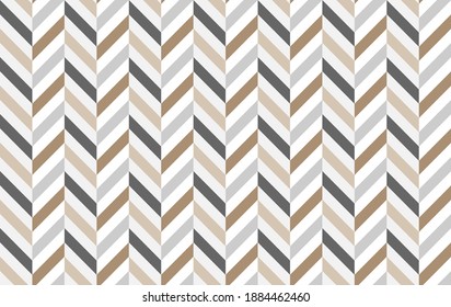 Abstrakte weiße, braune und graue Zigzag-Muster, Vektorgrafik nahtlos.Schöner abstrakter weißer und grauer Hintergrund für Design-Gewebe und -Produkte.