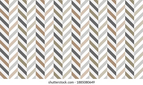 Resumen de la ilustración vectorial de patrón transparente de Zigzag blanco, marrón y gris.