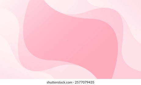 Abstract white-pink curve background, pink dynamic wallpaper with wave shapes. Template banner background for beauty products, sales, ads, pages, events, web, and others