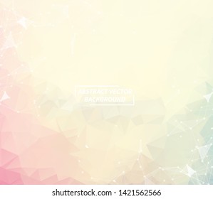 Abstract Whlite light Geometric Polygonal background molecule and communication. Connected lines with dots. Concept of the science, chemistry, biology, medicine, technology.
