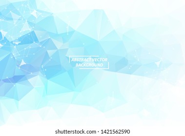 Abstract Whlite light Geometric Polygonal background molecule and communication. Connected lines with dots. Concept of the science, chemistry, biology, medicine, technology.