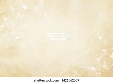 Abstract Whlite light Geometric Polygonal background molecule and communication. Connected lines with dots. Concept of the science, chemistry, biology, medicine, technology.