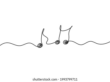 Abstract whole note as continuous lines drawing on white background. Vector