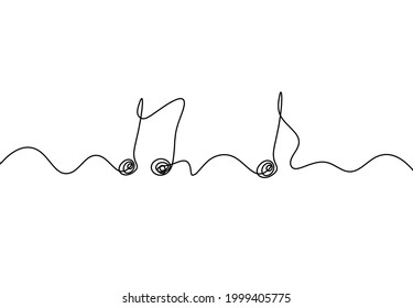 Abstract whole note as continuous lines drawing on white background. Vector