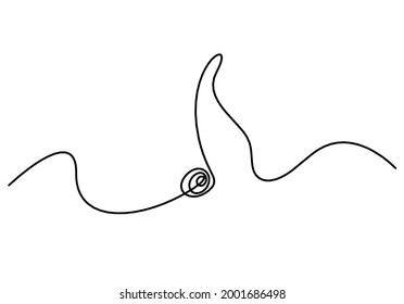 Abstract whole note as continuous lines drawing on white background. Vector