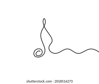 Abstrakte ganze Note als kontinuierliche Linien auf weißem Hintergrund. Vektorgrafik