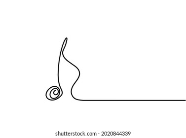 Abstract whole note as continuous lines drawing on white background. Vector