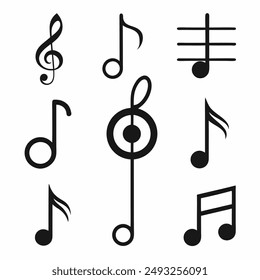 Abstract whole note as continuous lines drawing on white background. Vector