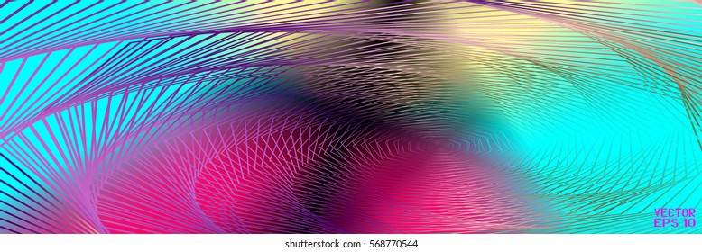 Abstract Wicker Background. Geometric Structure  and Scenic Stairs. Vector. 3D Illustration