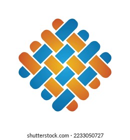 plantilla de icono de logotipo de mimbre abstracto