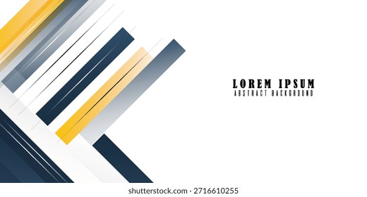 Abstractas fondo de Anuncio ancho con espacio para texto. Modernas Formas geométricas de color azul oscuro y amarillo con sombra. Diseño elegante. Diseño moderno de moda