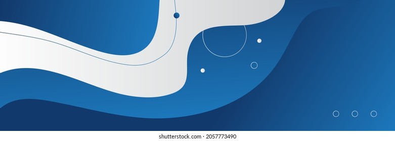Abstract wide banner design with blue geometric background. Vector illustration for presentation design, flier, corporate, tech, multipurpose business needs