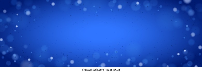 Abstract Wide Blue Background with Blurred Shine Lights