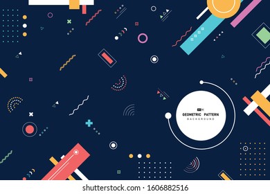 Abstract wide colorful of geometric pattern as elements design background. Use for poster, artwork, template, cover, annual report. illustration vector eps10