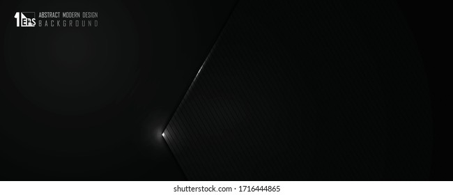 Abstract wide gradient black template design of technology cover background. Decorate for poster, ad, artwork, template design. illustration vector eps10
