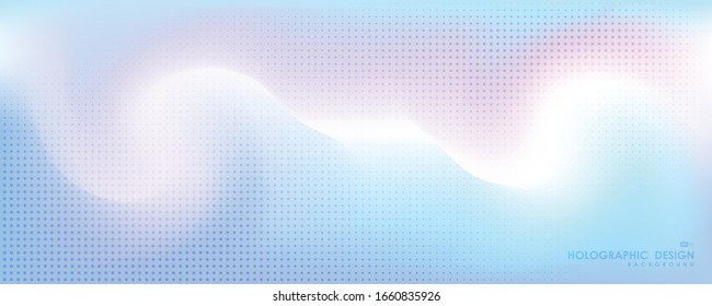 Abstract wide gradient halftone of hologram background. Use for ad, poster, artwork, template design, print. illustration vector eps10