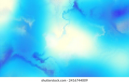 Abstract wide horizontal background with pop art halftone dots. Vector image.