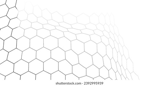 Resumen de pancarta horizontal amplia con cuadrícula de fibra de carbono de hexágonos y líneas de brillo naranja.