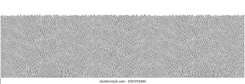 Abstract wide illustration background of large crowd of people in grey and white