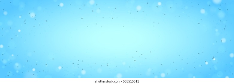 Abstract Wide Light Blue Background with Blurred Shine Lights