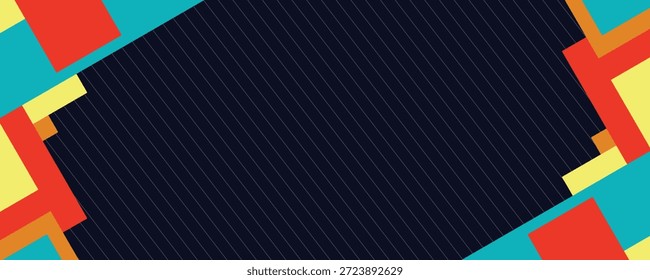 Abstract wide overlap square geometric of colorful overlap template design background. Decorate for ad, poster, artwork, template design, print. illustration vector eps10