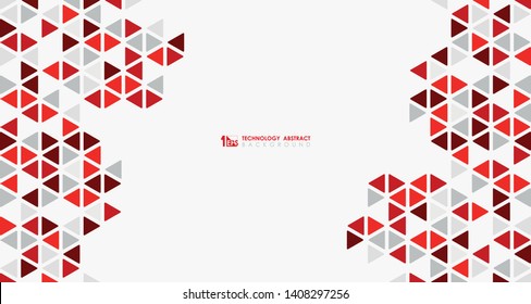 Abstract wide red cube of geometric hexagonal low pattern design technology. You can use for ad, poster, cover design, presentation, artwork. illustration vector eps10