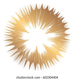 Abstract wide round gold frame. Template for creating icons, logos. Grunge element for the design of posters and flyers.