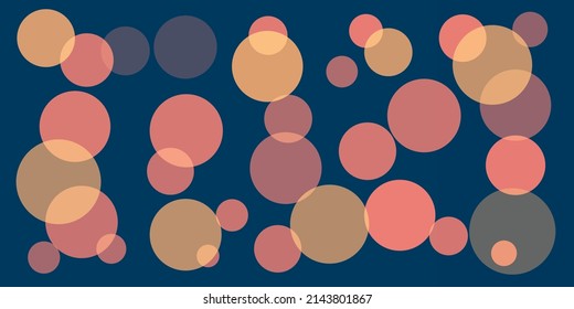 Abstract Wide Scale Red and Brown Minimalist Geometric Texture, Overlapping Translucent Bubbles Pattern on Dark Background - Texture, Vector Design Template