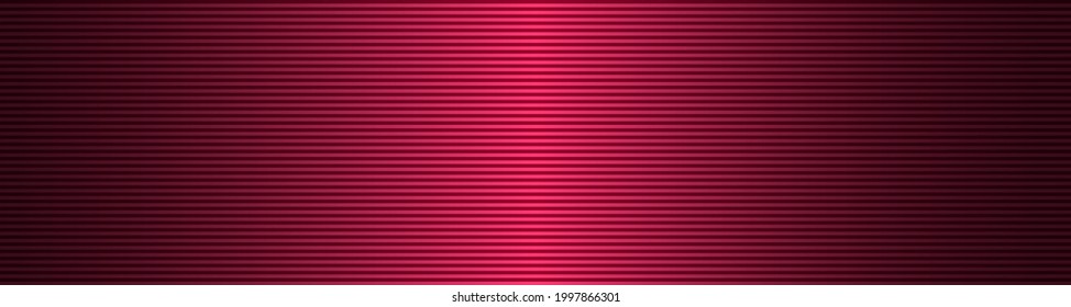 Abstract wide striped lined horizontal glowing background. Scan screen. Technological pink futuristic card with stripes. Vector illustration.