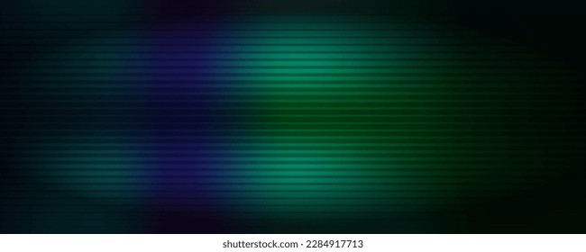 Abstract wide striped lined horizontal glowing background. Scan screen. Technological green futuristic card with stripes. Vector illustration