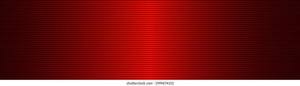 Abstract wide striped red lined horizontal glowing background. Scan screen. Technological futuristic card with stripes. Vector illustration.