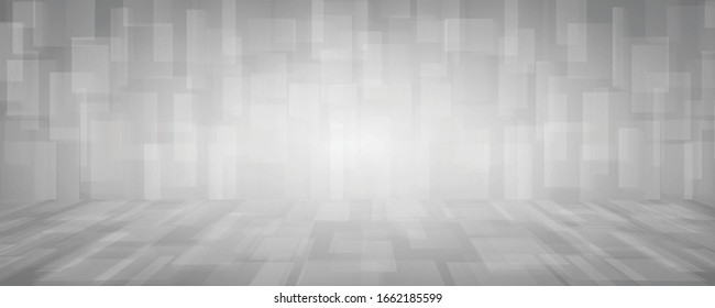 Abstraktes, breites technologisches Design des Farbverlaufs, weißer quadratischer Muster-Kunsthintergrund. Dekorieren Sie für Werbung, Poster, Kunstwerke, Vorlagendesign und Werbung. Vektorillustration eps10